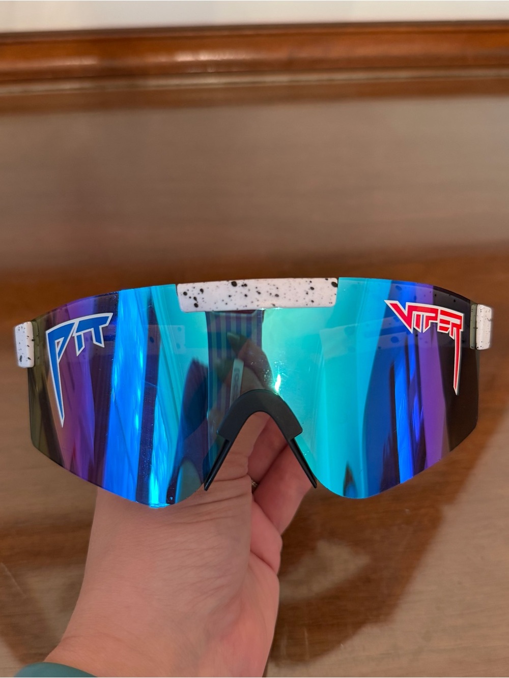 Pit Viper Absolute Freedom Merika Polarized White & Blue Wrap Sunglasses - Picture 6 of 6